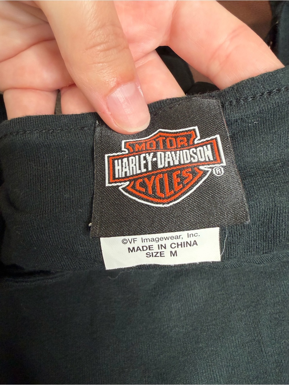 Harley-Davidson Black Tank Top with Orange Logo and Studded Straps - Picture 5 of 5